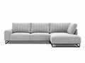 Fabric sectional sofa in light gray with modern design 230 x 100 x 85cm