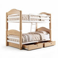 Bunk bed with wooden frame and storage drawers in natural finish 210 x 105 x 150cm