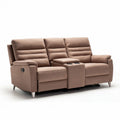 Brown fabric reclining sofa with console dimensions 190 x 90 x 85cm